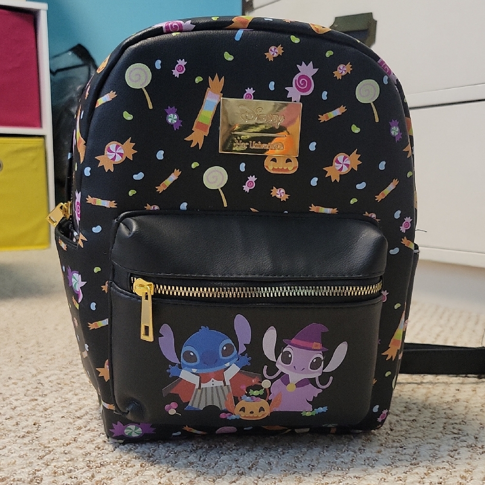 Her Universe Stitch And Angel Halloween Mini Backpack